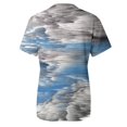 thumbnail image 4 of Tittly T Shirts for Women Graphic Tees Womens Spring Summer Flower Printed Short Sleeve O Neck T Shirt Top Tshirts Shirts Womens Tops Light Blue M, 4 of 5