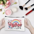 thumbnail image 4 of Nurse Makeup Bags Canvas Nurse Survival Kit Bag Cosmetic Bag Multi Purpose Pen Case Zipper Toiletry Travel Bag Case Purse Pouches Portable Gifts for Women Nursing Practitioner 10x7Inch, 4 of 5