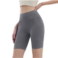 thumbnail image 2 of Wiyuqeen Biker Shorts Women with Pockets High Waist Butt Lifting Yoga Workout Shorts Stretchy Tummy Control Shorts Solid Gym Shorts, 2 of 3