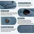 thumbnail image 3 of Timbernest 72.8" Convertible Sofa Bed, 2 in 1 Queen Sleeper Sofa, Modern Corduroy Pull Out Sofa Bed with USB Ports, Cup Holders, Side Pockets, Phone Stand, Navy Blue, 3 of 7