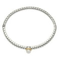 thumbnail image 2 of 14k/Silver Two-Tone Bracelet Bangle Women's Pearl 6 mm in Shey Couture Sterling Silver with 14K Accent FW Cultured Hinged, 2 of 4