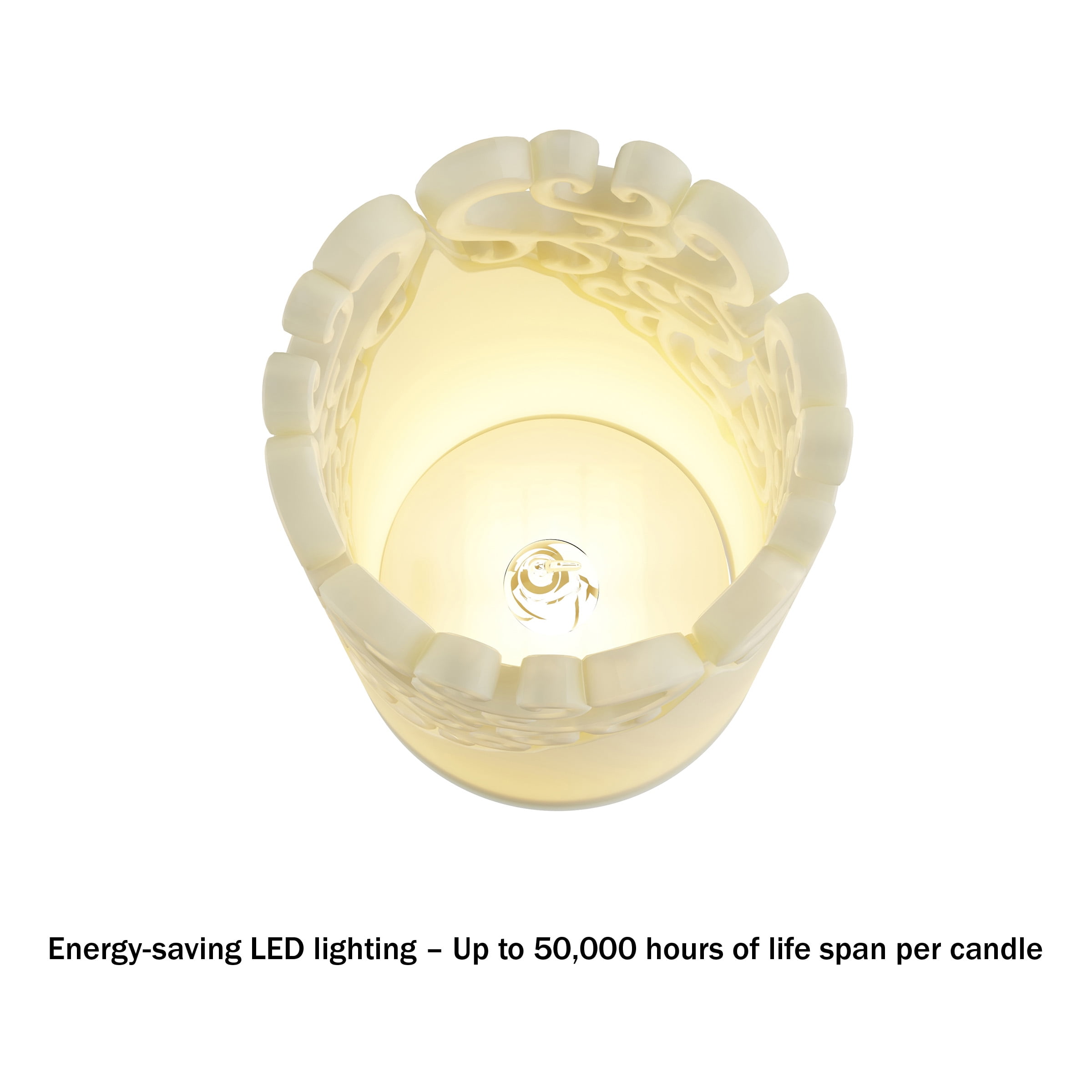 LED Candles with Remote Control – Set of 6 Realistic Flameless Pillar Lights with Lace Details and Vanilla Scented Wax – Home DÃ©cor by Lavish Home