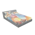 thumbnail image 2 of Ambesonne Colorful Fitted Sheet & Pillow Sham Set, Abstract Mosaic Spots, Full, Multicolor, 2 of 2