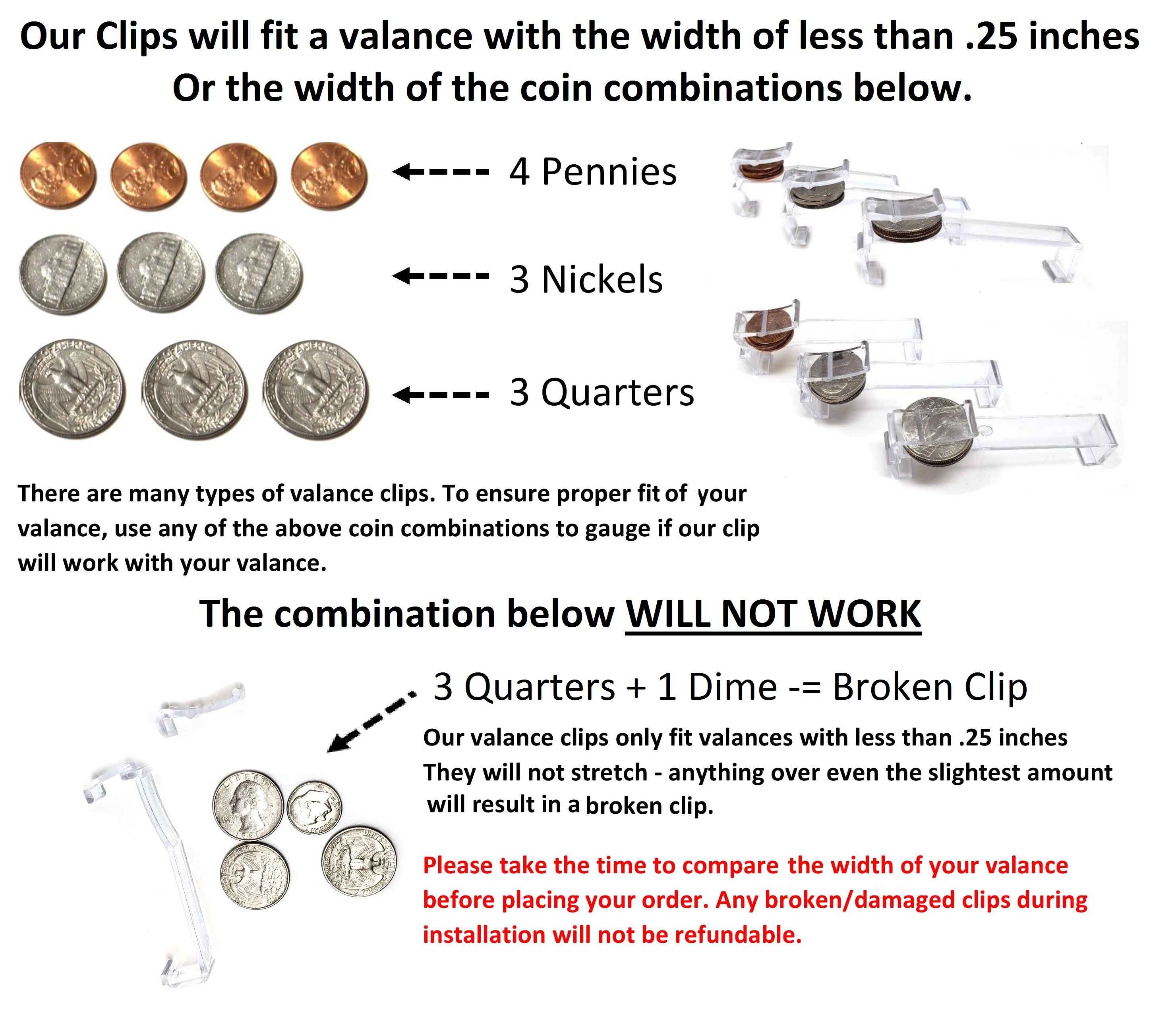 Blindspares Hillarys-type 35mm/50mm 2-part Valance/Pelmet Clip Set (pack Of 3