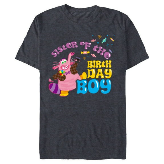 Disney and Pixar’s Inside Out Family Sister of Birthday Boy - Short Sleeve Blended T-Shirt for Adults - Customized-Navy Heather