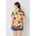 thumbnail image 6 of SSLR Womens Hawaiian Shirts Floral Blouses Short Sleeve Button Down Shirts, 6 of 8