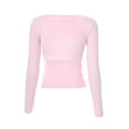 thumbnail image 3 of Liacowi Women's Slim Fit Crop Tops Casual Solid Color Long Sleeve Tight Tee Shirt Backless Basic Streetwear, 3 of 4