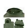 thumbnail image 5 of Women Novelty Frog Hoodie, Cute Long Sleeve Solid Color Hooded Sweatshirt with Flap Pocket, 5 of 7