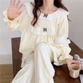 thumbnail image 4 of Pijama de encaje con diseño de princesa para mujer, conjunto de ropa de estar por casa, bonito, Primavera, 2024, 4 of 4