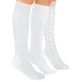 thumbnail image 2 of Collections Etc Stylish & Comfortable 15-20mmHg Compression Knee High Stockings, 3 Pairs - Made in USA, 2 of 7