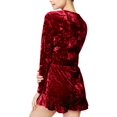 thumbnail image 2 of Be Bop Womens Juniors Crushed Velvet Surplice Romper, 2 of 2