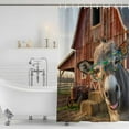 thumbnail image 3 of Farm Donkeys Shower Curtain, Waterproof Shower Curtains for Bathroom, Farmhouse Barn Funny Animals Butterfly Washable Fabric Bathtub Curtain Set Bath Decor with 12 Hooks Long 72"x84", 3 of 8
