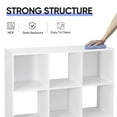 thumbnail image 3 of ZenSports 9 Cube MDF Storage Organizer 3 Shelf Wooden Bookcase White, 3 of 10