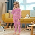 thumbnail image 4 of FORMRS Long Sleeve Top and Pants Pajama Set for Niños 2-Piece Sleepwear, Sizes 18M-8Y, Pink Doughnuts, 4 of 6