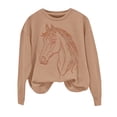 thumbnail image 7 of Sweaters For Women Horse Print Hoodless Sweatshirt Riding Horse Lover Long Sleeve Crew Neck Pullover Tops Casual Loose Shirts Warm Soft For Fall And Winter L Womens Sweaters, 7 of 7