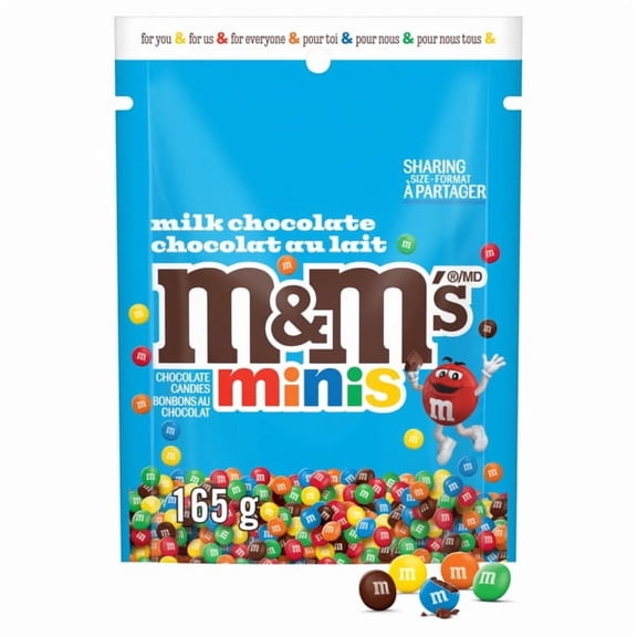 M&M'S, Mini Milk Chocolate Candies, Sharing Bag, 165g