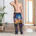 thumbnail image 2 of Fotbe Cosmic Irises At Twilight Pantalones de Pijama para Hombre, Pantalones de Dormir, Pantalones de Casa con Cintura Ajustable y Bolsillos-XX-Large, 2 of 6