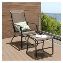 Outdoor Patio Chaise Lounges Chair, Recliner Chairs with Ottoman, All-Weather Textilene Chaise Lounge with Metal Frame, Outdoor Lounge Chairs for Patio, Backyard, Deck, Brown
