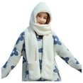 thumbnail image 2 of Hats For Womens Cute Thick Ear Protectors Warm Plush Scarf Gloves Set, 2 of 4