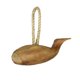 thumbnail image 1 of Zeckos Tope de puerta de ballena tallada en madera de teca hecha a mano con mango de cuerda Zeckos BEA37802-BRW, 1 of 4
