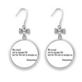 thumbnail image 1 of We Travel Not Escape Life Bow Earrings Drop Stud Pierced Hook, 1 of 3