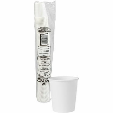 12oz White Paper Cups - Single Wall Disposable Cups For Hot & Cold Drinks (Lids Available)
