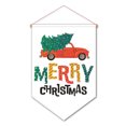 thumbnail image 1 of Christmas Flag Triangular Wall Hanging Decoration Door Window Wall Decoration Christmas Decoration 6 Types Candle Christmas Tree Cockhorse Car Green Garland Red Garland, 1 of 9