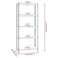 thumbnail image 4 of vidaXL 5-Layer Shelves 2 pcs Anthracite Steel&Engineered Wood, 4 of 5