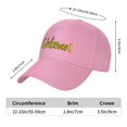 thumbnail image 6 of TEQUAN Peaked Cap Welcome Calligraphy Text Adult Unisex Adjustable Curved Brim Baseball Cap Hat, Pink, 6 of 8