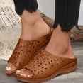 thumbnail image 2 of Mostsola Womens Sandals Boho Flower Hollow Out Wedge Sandals Slip on Shoes Slippers Summer Slides, 2 of 8