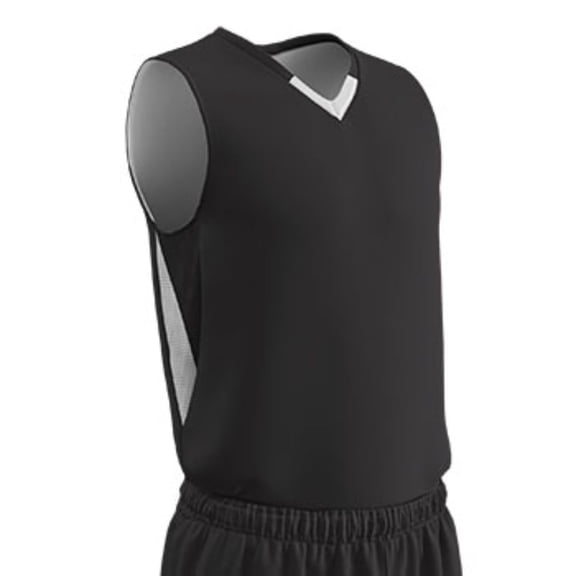 Champro Adult Pivot Reverse Basketball Jersey Black Wht 2XL