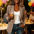 thumbnail image 4 of Besolor Blazer for Women Business Casual Long Sleeve Lapel Collar Button Open Front Jacket Work Blazer with Pockets(X-Large,Khaki), 4 of 6