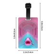 thumbnail image 4 of Luggage Tags for Suitcases, Pink Shark Pool Fantasy Leather Bag Luggage Tags ID Label Tags Privacy Protection Travel Bag Labels, 4 of 6