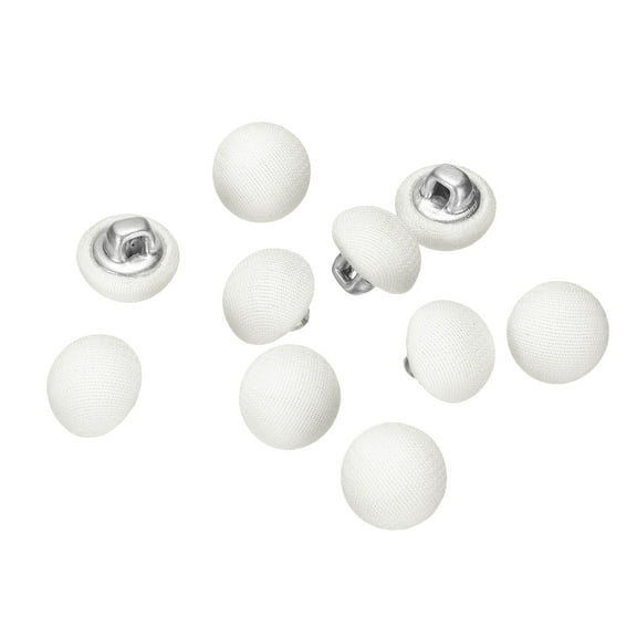 Uxcell 10pcs 16L Fabric Cloth Covered Button 10mm 3/8" Metal Shank Round Sewing DIY Buttons Craft Replacement Button for Sewing Clothing Suits Coats Blouses Sweaters, Cream White