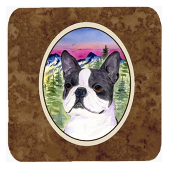 Boston Terrier Foam Coasters - Set Of 4, 3.5 x 3.5 In.