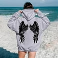 thumbnail image 2 of YUEHUA Angel Wings Graphic Sweatshirt for Women Floral Printed Vintage Long Sleeves Shirt Crewneck Hoodie Loose Pullovers Tops, 2 of 6