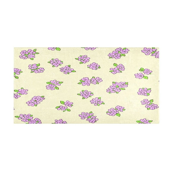 Lilac Blooms 39x20" Bath Mat Carpet, Absorbent and Non-Slip for Kitchen or Bathroom, Quick-Drying