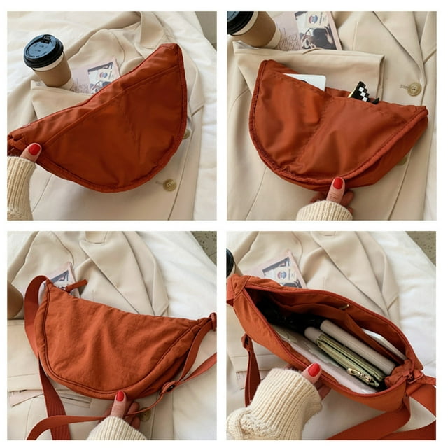 Bolsas Crossbody para las Mujeres Bolsa Crossbody en Forma de Media Luna de Nylon de las Mujeres, Bolso de Hombro Pequeño, Bolso de Dinero, Bolsa de Eslinga Ligera, Mochila, Bolso de Día, Adecuado Par