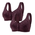 thumbnail image 1 of Clearance Sale 2025 Bra 2PC Women's Plus-Size Printed Front Button Vest Comfort Bra Underwear, 1 of 3