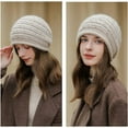 thumbnail image 7 of CoCopeaunt Women Beanie Skull Hat Slouchy Cable Knitted Warm Soft Cap Fuzzy Stretch Thick Trendy Hats, 7 of 7