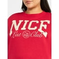 thumbnail image 4 of Terra & Sky Women's Plus Size Nice List Club Graphic Sweatshirt with Long Sleeves, Sizes 0X-4X, 4 of 5