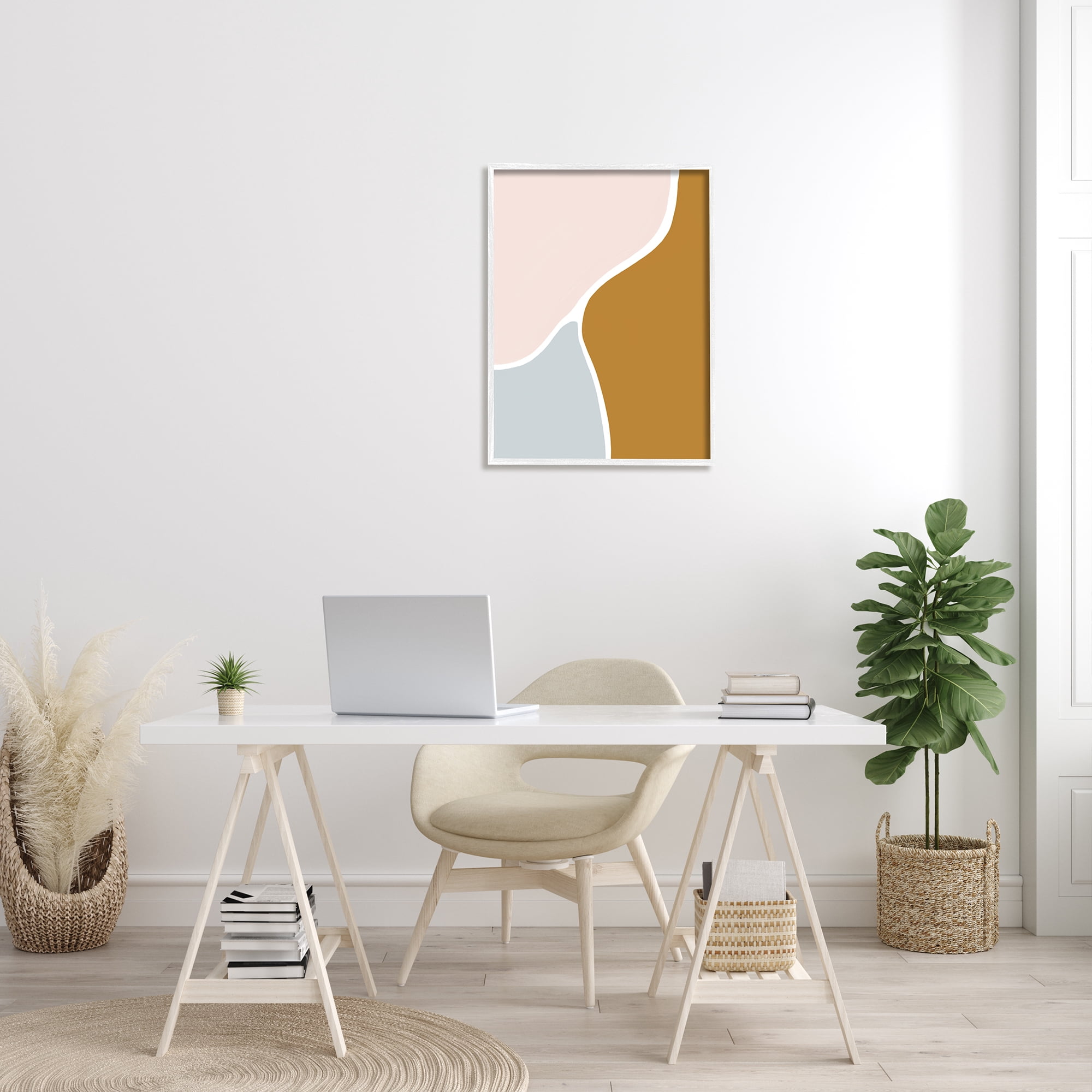 Stupell Indtries Split Path Abstraction Organic Curved Shapes Brown Grey,24 x 30,Design by Lea Straatsma
