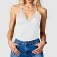 thumbnail image 2 of Beach Vacation Clothes for Women Chest Top Women Cropped Athletic Tops for Compression Womens Shirt Compression Tops Cropped Camisole Casual Tie Bra Top Camisole Workout Bra Bodysuit Crop White M, 2 of 5
