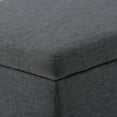 thumbnail image 2 of Avalon 48 inch Wide Contemporary Storage Ottoman Bench in Slate Grey Linen Look Fabric, 2 of 11