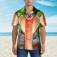 thumbnail image 2 of Sikiie Cobra Snake Print Men's Hawaiian Shirt, Summer Beach Button Pocket Short Sleeve T-Shirt,XX-Large, 2 of 7