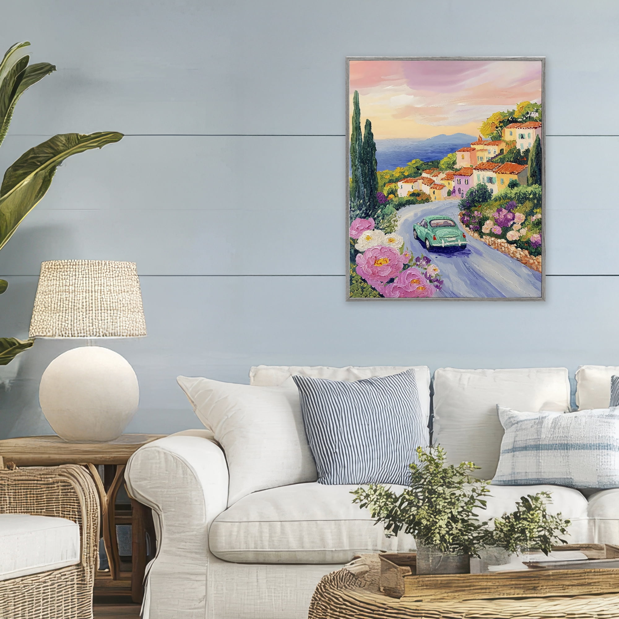 Stupell Industries Driving Along The Coast Gray Framed Giclee Art, design by The Prints Vibe