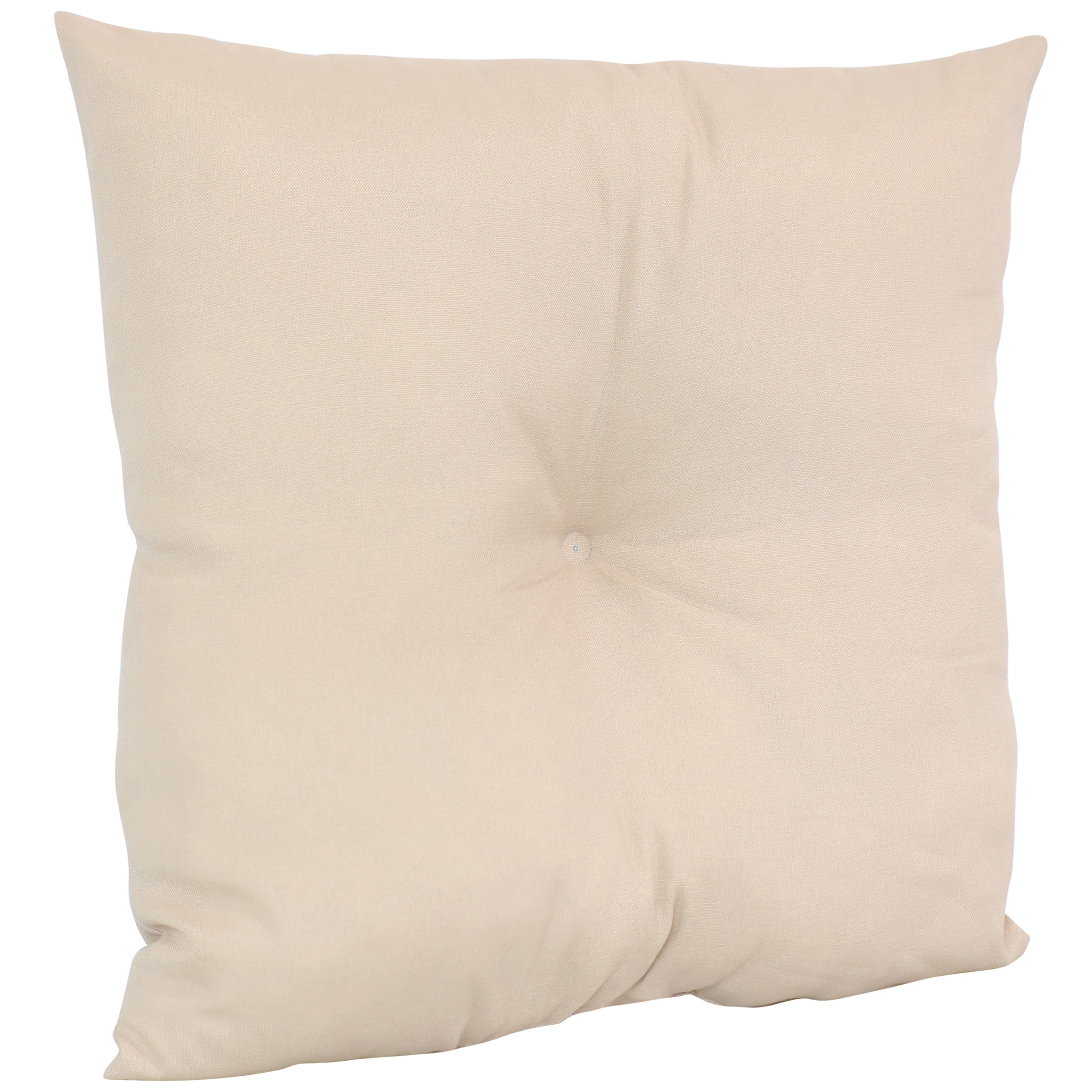 Sunnydaze 19" x 19" Beige Polyester Square Outdoor Decorative Throw Pillow, 2 Count