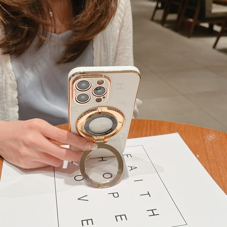 Magnetic Phone Cover for iPhone 14 Pro Max Plating Diamond