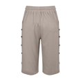 thumbnail image 6 of Cotton Linen Pants for Women Summer Casual High Waisted Drawstring Beach Bermuda Shorts by Yigetop Khaki XL, 6 of 7