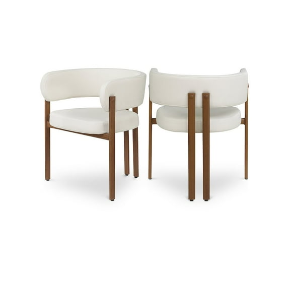 Meridian Furniture Gideon Cream Vegan Leather Dining Chair (Set of 2)